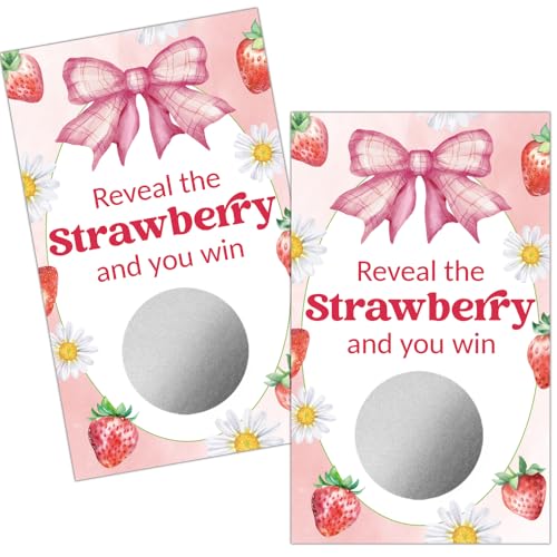 Cartes à gratter fraise lot de 50 tickets de jeu à gratter festifs