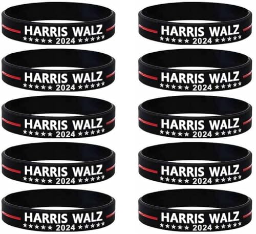 10 Pack Harris Walz 2024 Kamala Harris Tim Walz Waltz For President Bracelets Silicone Wristbands Rubber Bracelets for Men&Women