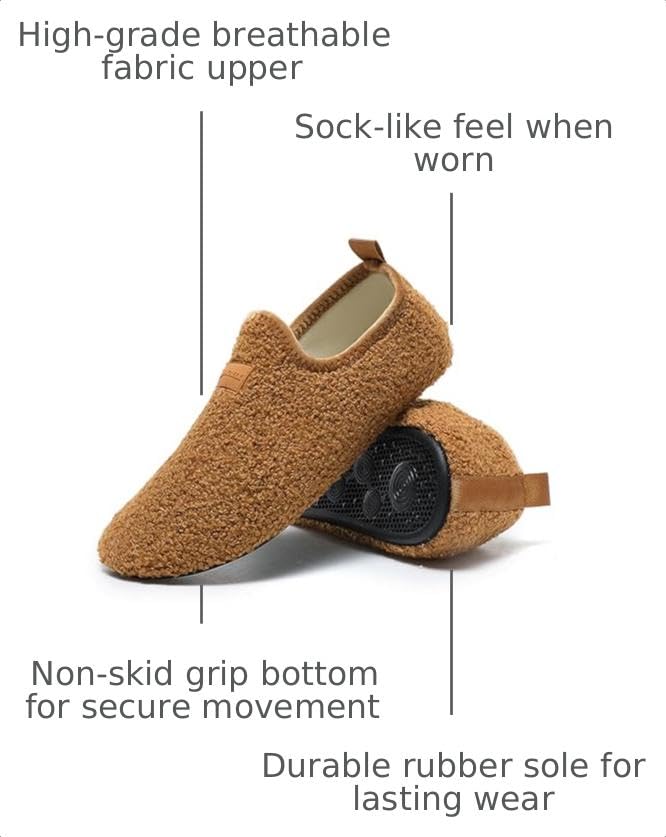 Image of SLEVEL Lightweight Non Slip Travel Indoor Grip House Slipper Socks Unisex Adult Around The House Floor Home Shoes for Women Men