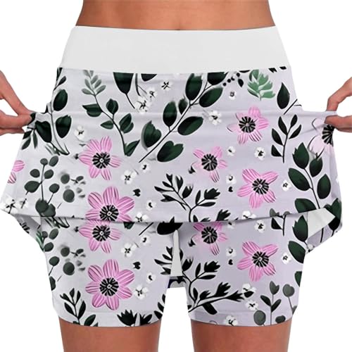 Genérico Falda Larga Mujer - Falda De Yoga Informal De Dos Piezas para Mujer Personalizada con Nombre Y NúMero con Bolsillo Y Deportiva Mujer Corta Roja