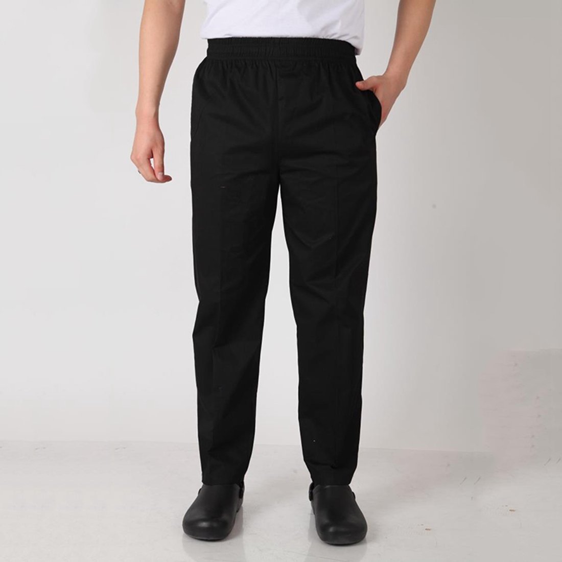 Chef Uniform Set - Chef Coat and Pants (Small, Black Coat/Black Pants)