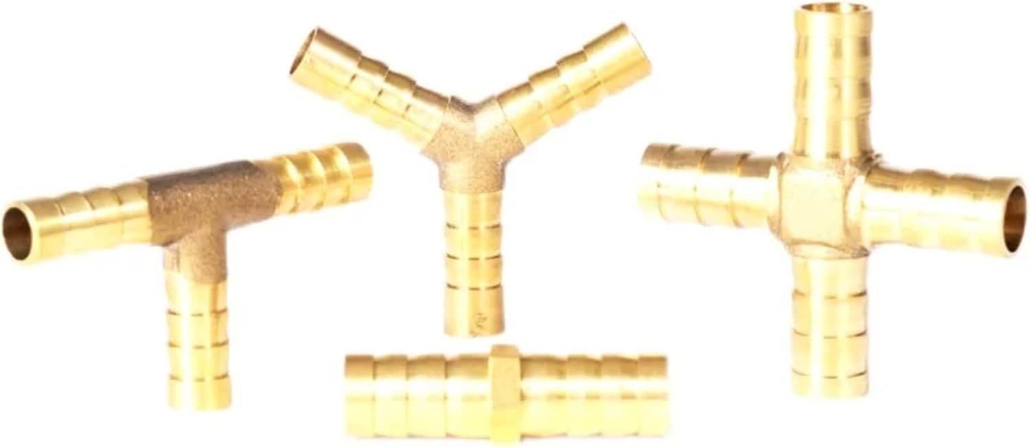 T/X/Y/U Type Brass 4mm 6mm 8mm 10mm 12mm Splicer Pipe Fitting Hose Barb Copper Barbed Connector Joint Coupler 1Pcs(2way-U,10MM BARB_OTHER)
