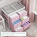 BOLUO Changing Table Dresser with 6 Fabric Drawers, Baby Dresser with Changing Table Top Diaper Changing Station with Storage for Nursery Modern Pink