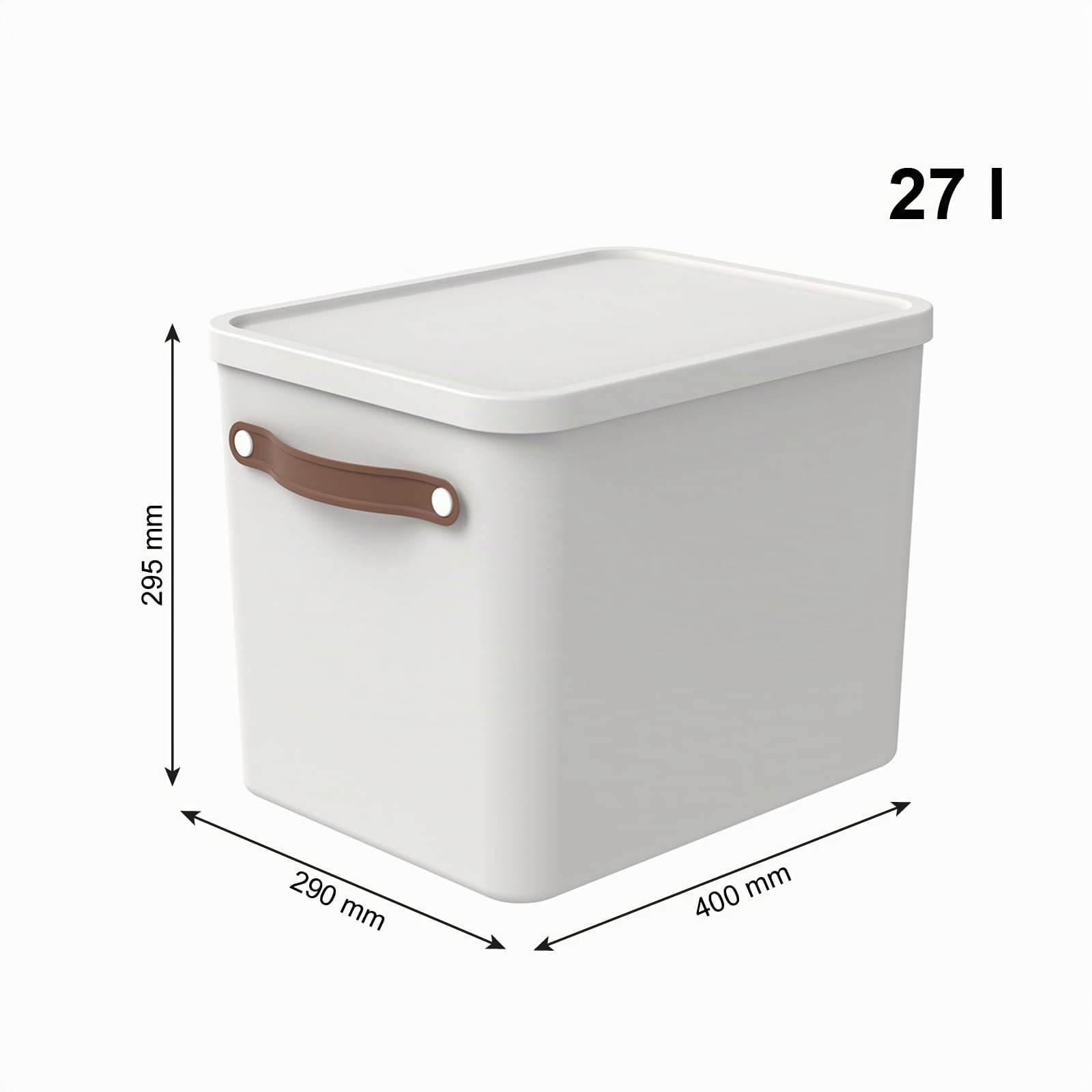 Rotho Maloja Aufbewahrungsbox mit Deckel 4er-Set 27 L stapelbar Cremeweiß | Aufbewahrungsboxen im 4er-Set, Kisten Aufbewahrung mit Deckel, sicher verschließbar, mit Griffen, modular stapelbar