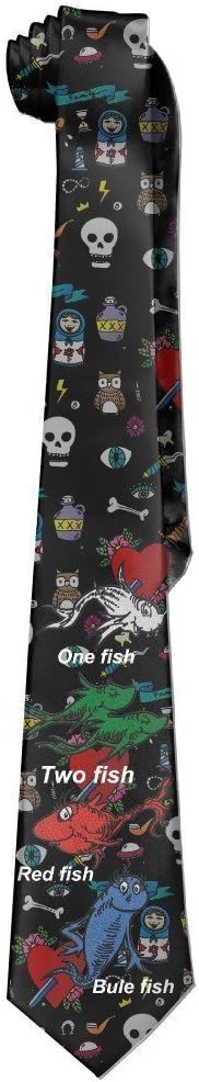 One Fish Two Fish Reversible Dr Seuss New Cartoon Novelty Tie