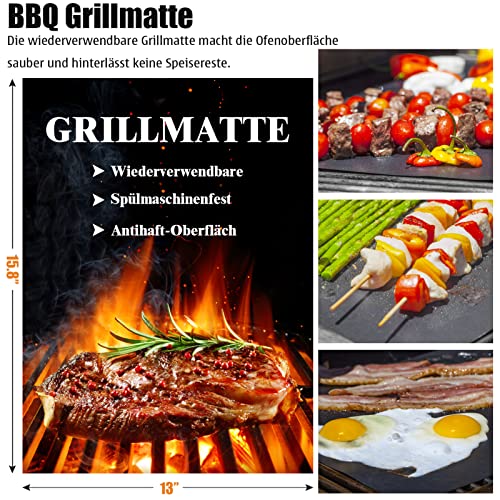 Grilliance BBQ Grillbesteck Set 30 Grillzubehör aus Hochwertiger Edelstahl Grillzange Grillspachtel Korkenzieher Grillset mit Grillkoffer und Grillmatte für Männer Geschenk für Garten Camping Silber 4