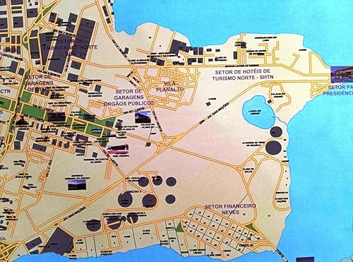 MAPA/POSTER DA CIDADE DE BRASÍLIA - DIMENSÕES: LARGURA 117 CM X ALTURA 89 CM