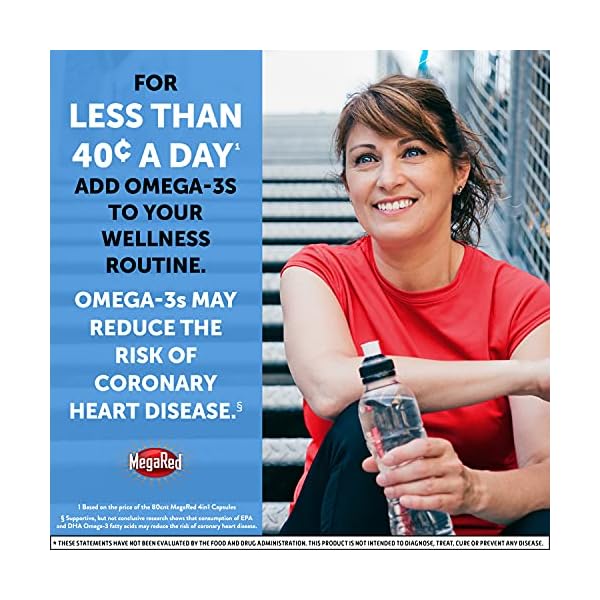 Megared-Advanced-4in1-Softgels-Omega-3-Fish-Oil-High-Absorption-Krill-Oil-Supplement-500mg-80-Count-In-A-Bottle-Concentrated-Omega-3-Fish-Krill-Oil-Supplement Megared Omega 3 Fish Oil & Antarctic Krill Oil Softgels for Brain, Heart, Joints & Eye Support, (80 Count Bottle), Concentrated Omega 3 Fatty Acid Supplement with EPA, DHA, Phospholipids
