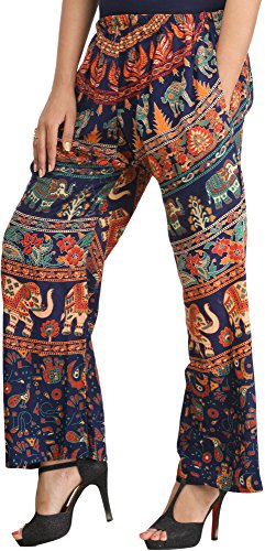 Image of Exotic India Casual Trousers from Pilkhuwa with Printed