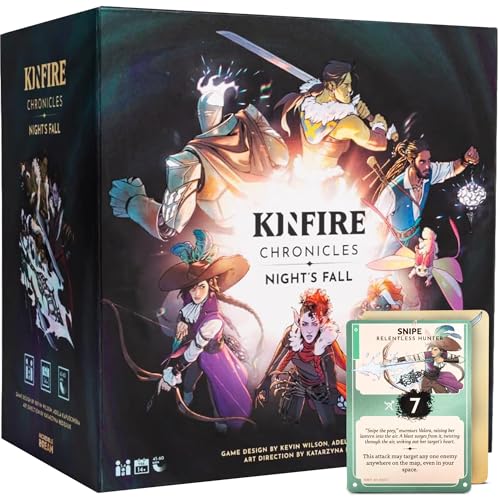 Kinfire Chronicles: Nights Fall Cooperative Board Game 14 Players Deck-Building Story-Driven Adventure 21 Quests 60+ Min Gameplay Ages 14+ (Part of the Kinfire Universe: 5 Standalone Games)