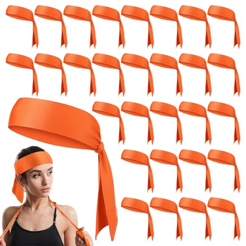 Hiboom 30 Pack Tie Headband Bulk Sports Tennis Head Tie Ninja Karate Tie Back Athletic Sweatbands...