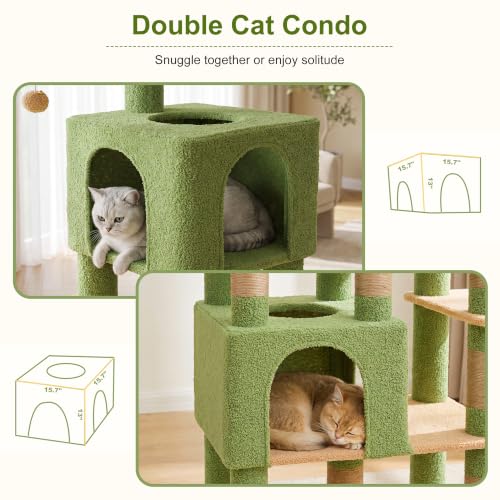 Image of Heybly Cat Tree, 76-Inch Tall Heavy Duty Cat Tower for Big Cats HCT039GY