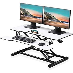 FITUEYES Height Adjustable Standing Desk 36” Wide Sit to Stand Converter Stand Up Desk Tabletop Workstation for Laptops…
