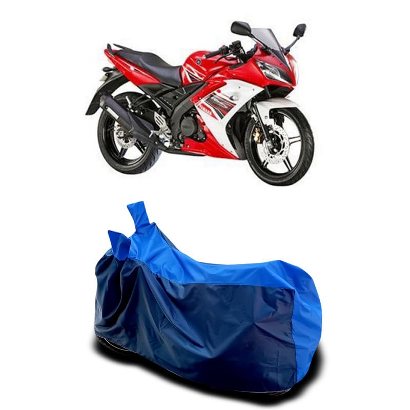 Image of DUFFEL-Two Wheeler Bike Body Cover Compatible for Yamaha YZF R15s Bs6 Heat Protectio /UV-Rays /Birds Dropping /DustProof /Waterproof All Variants [Nevay Blue]