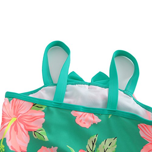 Image of Girls One Piece Swimsuits Hawaiian Ruffle Swimwear Beach Bathing Suit