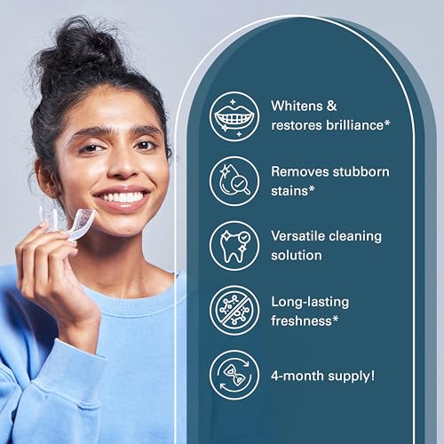 Image of Overnight + Whitening Retainer Cleaner, Remove Stains, Discoloration, and Plaque | 4 Month Supply | Denture Cleanser with Whitening Boost,120 Tablets by M3