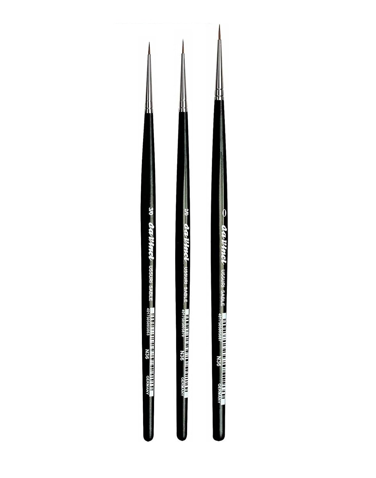 Da Vinci 3-Piece kolinsky-rotmarder Paintbrush Set 0,0/2,0/3
