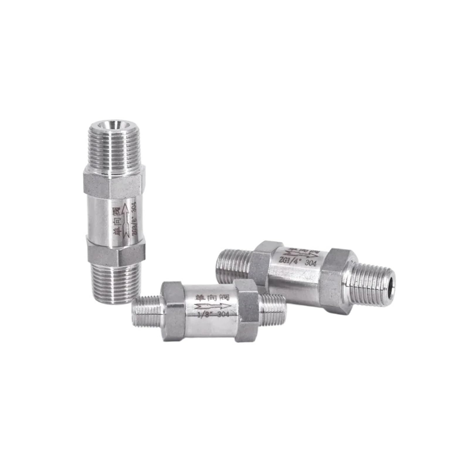 Uyzndkvsi 1/2 /8" /4" 3/8" " Way Check Valve Non-Return Inline 304 Stainless Steel(")