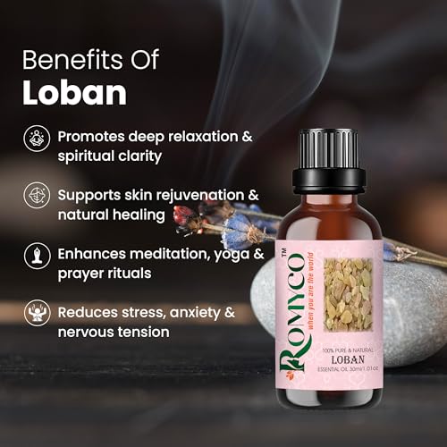 Image of Loban Essential Oil 30ml (Frankincense) for Glowing Rejuvenated Skin | Ideal For Meditation Prayer Positivity Rituals in Diffuser | Anxiety Relief | Pure Premium Natural & Undiluted