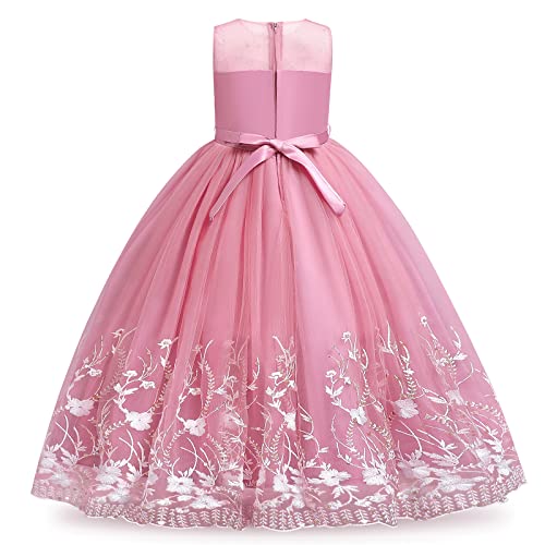 Flower Girl Lace Dress for Kids Wedding Bridesmaid Pageant Party Formal Long Gown First Communion Sequin Tulle Dresses2