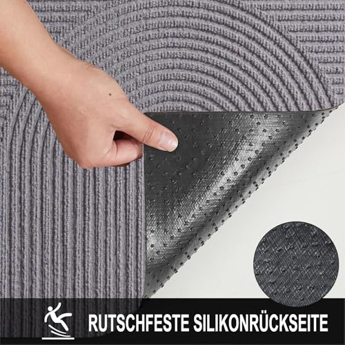 Diaxilu Fußmatte 40x60 cm Innen und Außen - rutschfeste Schmutzfangmatte - Waschbar Fussmatte, Wasserdicht Türmatte - Schmutzfänger Teppich für Eingang, Haustür, Patio, Flur, Garten (Grau)