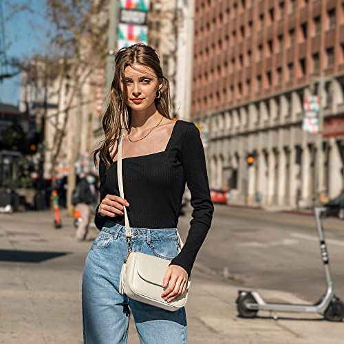 Image of EVVE Small Crossbody Bags for Women Trendy Flap Saddle Purses with Tassel Vegan leather Shoulder bag