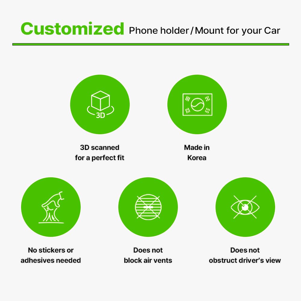 FICS EV9 Dostosowany uchwyt na telefon - czarny, uchwyt na monitor, kompatybilny z iPhone 15-11, Galaxy S24-S10 Series, KIA EV9