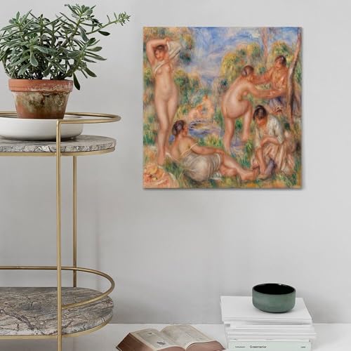 Toile Renoir Bathing Group 50x50cm pour sublimer un mur blanc vide - 5