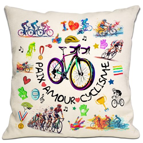Tu ES Plus Courageux Housses de Coussin Double Face Cadeaux Inspirants Anniversaire et Noël pour Fans de Cyclisme