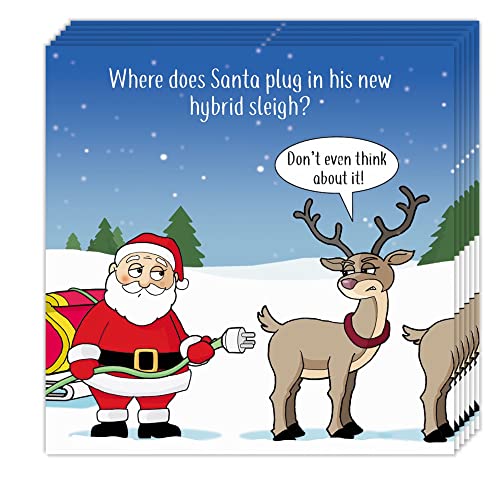 Cartes de Noël amusantes Twizler : lot de 12 cartes de vœux avec motif de traîneau hybride pour les fêtes