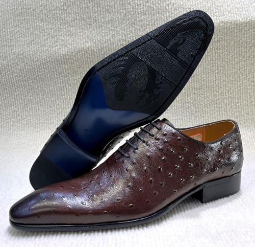 Santimon Men’s Genuine Leather Oxfords Formal Dress Shoes – Comfortable Fashion Pointed Toe Lace-Up Derby for Business, Weddings, & Events4
