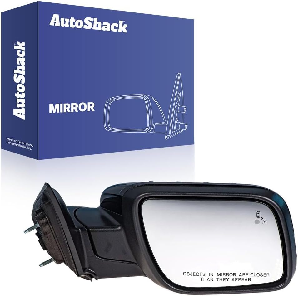 AutoShack Side View Mirror Power Heated Black Replacement for 2011-2015 Ford Explorer Passenger Side 1-PC