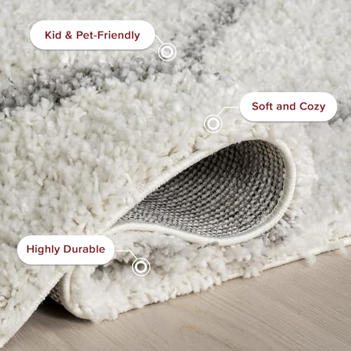 Tapete Decorativo nuLOOM Tess Moroccan Shag 5x8 Blanco miniatura 4