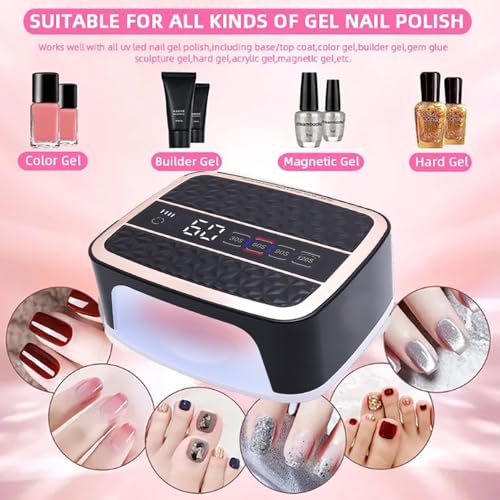 Luz Uv Para Unhas De Gel, Máquina De Terapia De Luz De Indução Inteligente De 168W, Com 42 Contas De