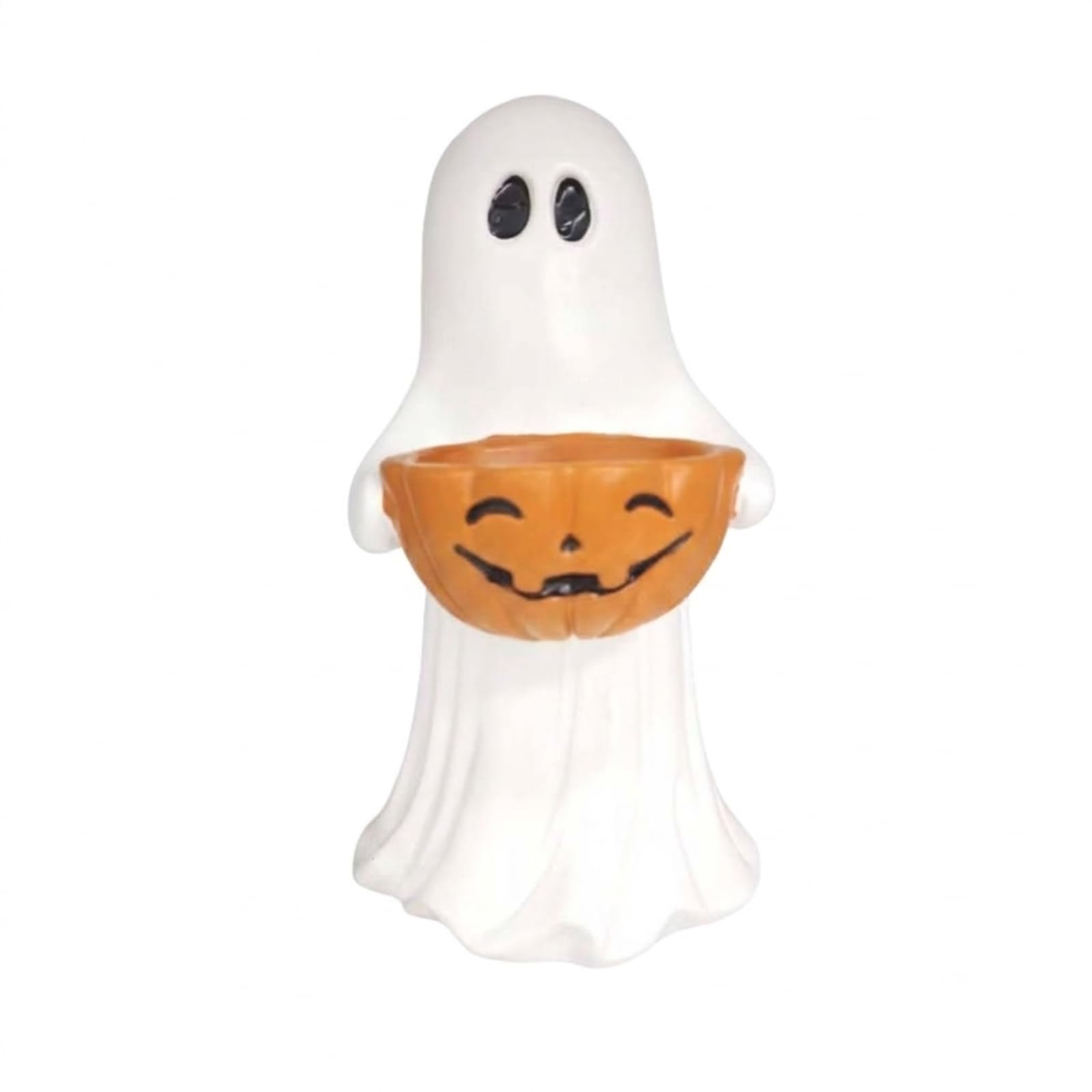 di Halloween Statua Fantasma Decorazione Ornamentale Figura con Ciotola Zucca in Resina per Caramelle E Chiavi Adatta a Ingresso Mensole Tavoli da Dessert 29.3x15.4x17.5cm