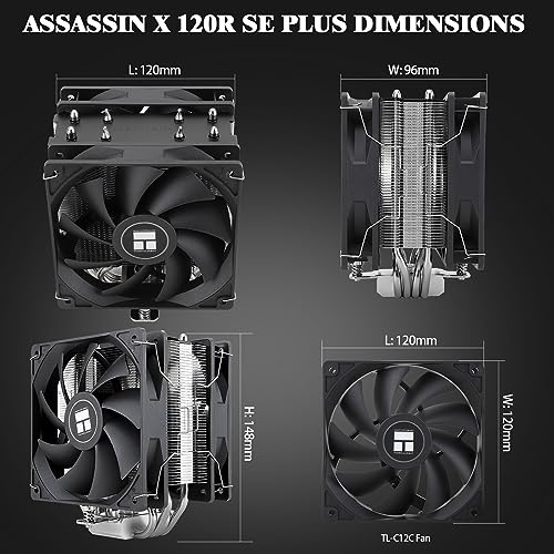Image of Thermalright Assassin X 120R SE Plus CPU Air Cooler,Double PWM Quiet Fans CPU Cooler with 1550RPM,for AMD:AM4 /AM5,Intel LGA 1700 /1851 /1150 /1151 /1200,148mm High PC Cooling