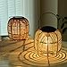 Hanging Solar Lanterns Outdoor Waterproof, 2 Pack Rattan Outdoor Lanterns, Outdoor Solar Hanging Lights, Lantern Lamp Decorations for Outside Yard Garden Pathway Porch Indoor Table Rattan Decor