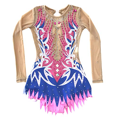 LIUHUO Collant de ginástica rítmica com saia, Treinamento Roupa para Meninas Personalizado Collant D