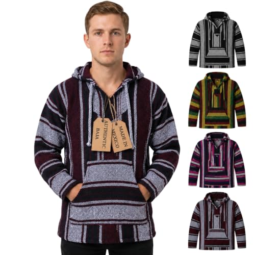 Red Baja jacket - Mexican baja hoodie men - Drug rug hoodie - Classic sweater pullover - Mexican Ponchos for men - Poncho women - Hippie sweatshirt