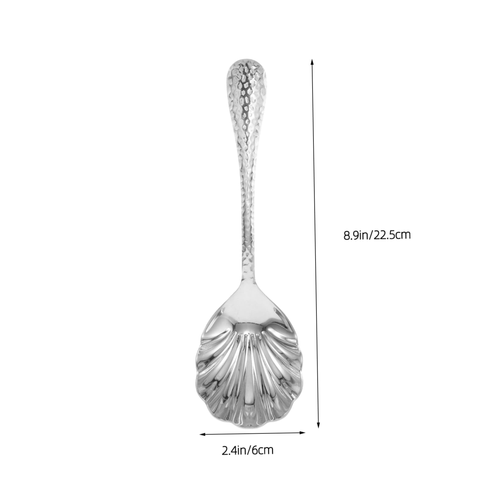 Cabilock Large Stainless Steel Serving Spoon Kitchen Utensil Hammered Design Stirring Tea Mixing Elegant for Desserts