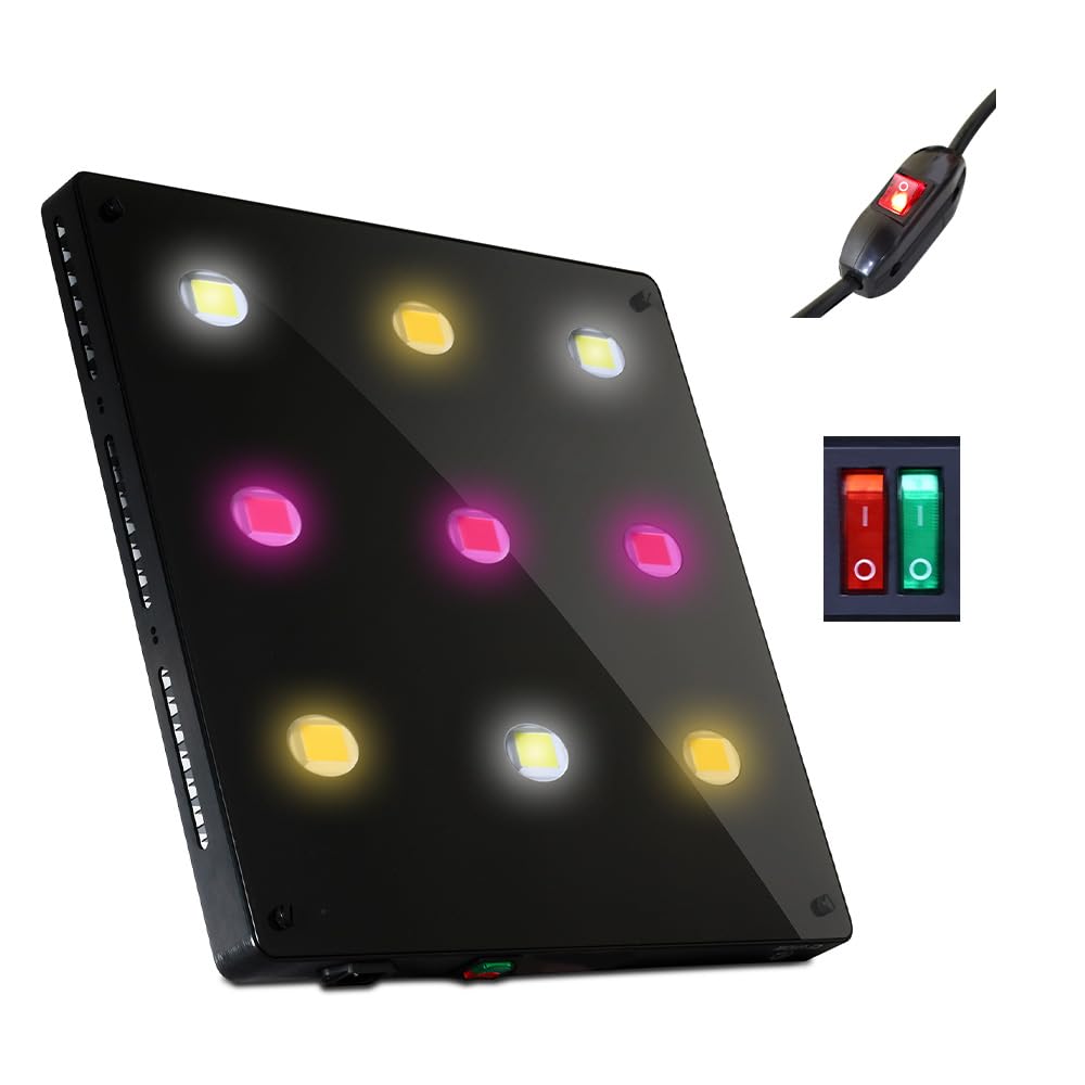 CANAGROW Lampe de croissance LED sans bruit - 900 W - Équivalent HPS - Lampe de croissance à spectre complet avec LED COB de qualité supérieure - 3 modes d'éclairage pour plantes d'intérieur, fruits