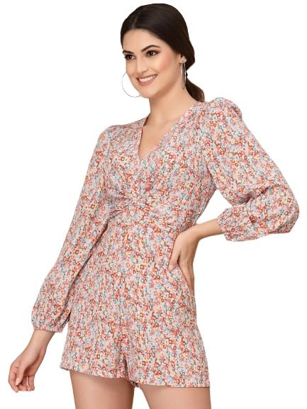 kassually Playsuit for women Multi Color Front Knot Floral Printed Playsuit-picture-48