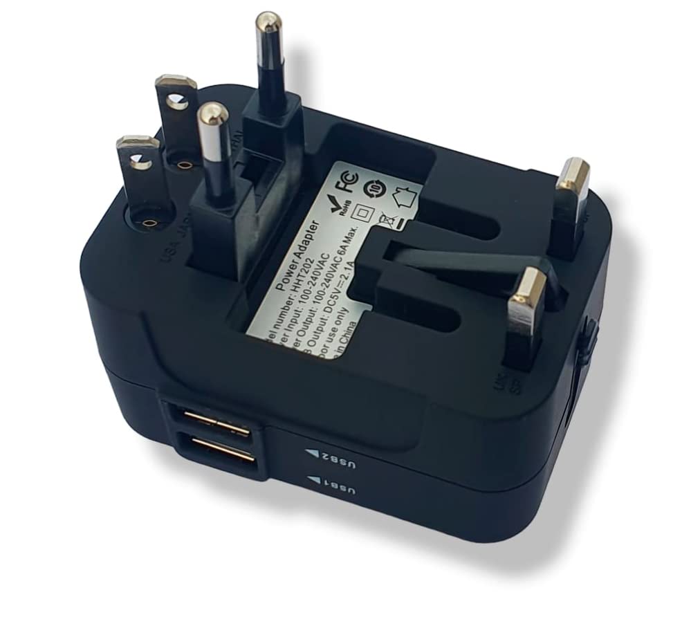 Adattatore da Viaggio Universale 150 Paesi 2 porte USB-A e