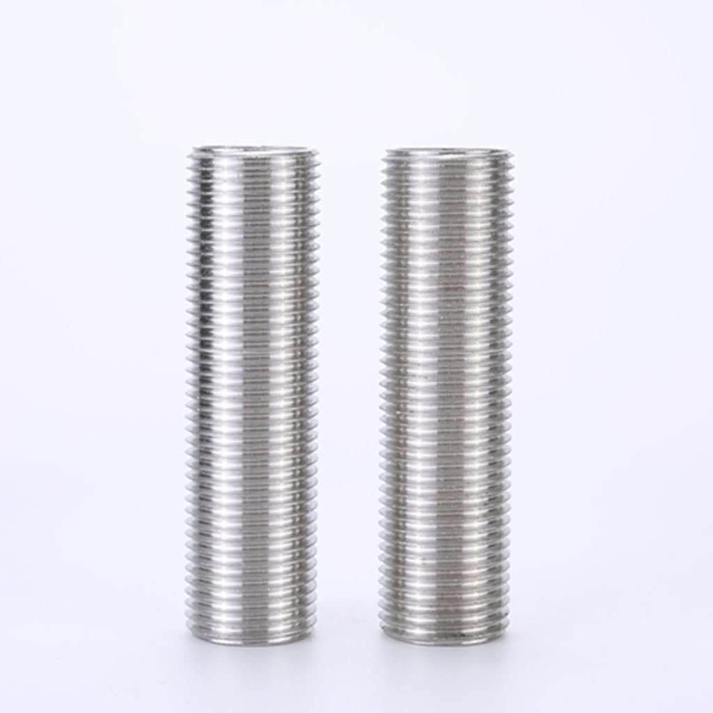 Stainless Steel Full Thread Nipple Barrel Pipe Fitting, 1/4" 3/8" 1-1/4" 1-1/2" 1/2" 3/4" 2-1/2" 2" 1" 50/75/100mm Long Hollow Dental Tube, 1pcs (Color : 1-1/4" L=50mm)