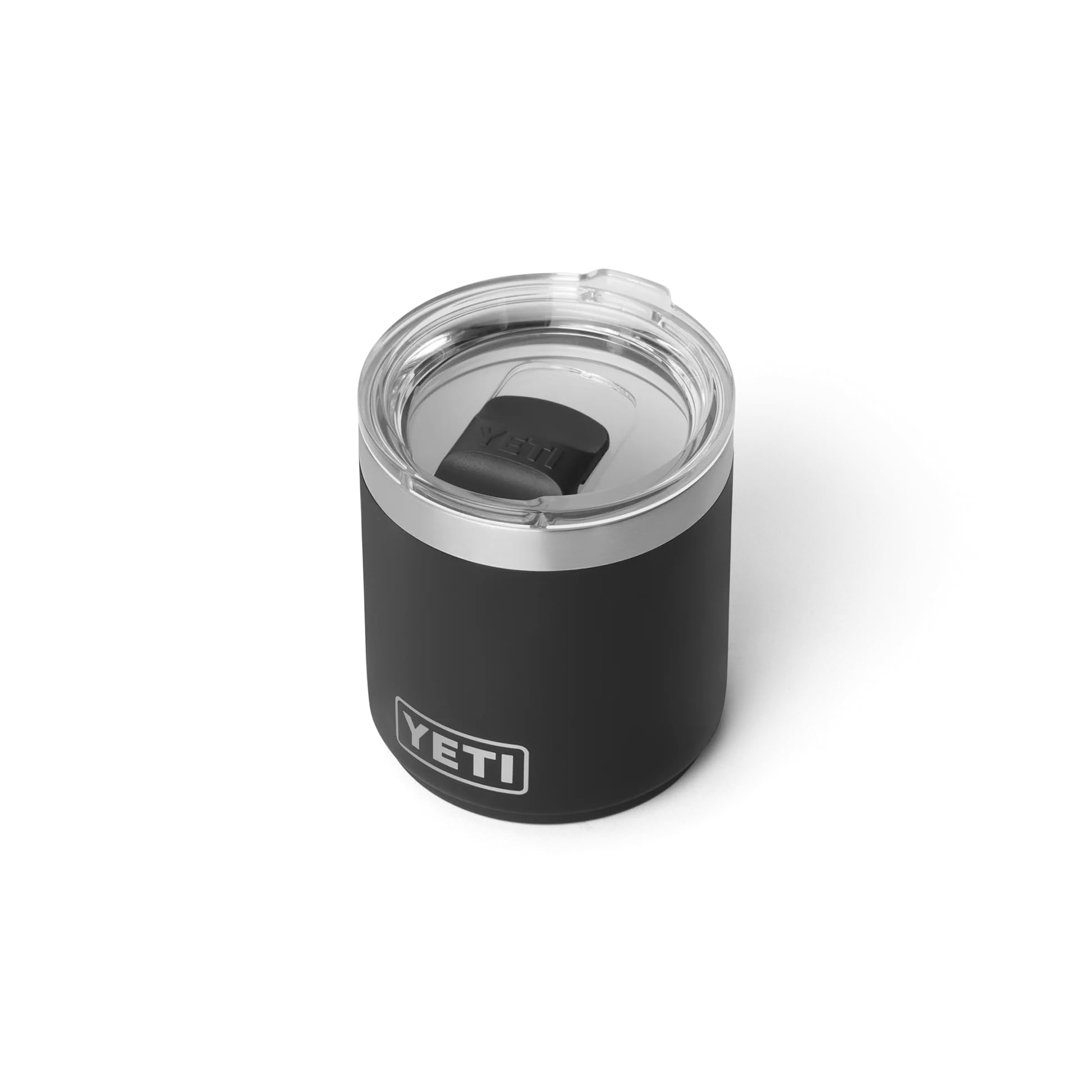 YETI Rambler 10 oz (295 ml) Lowball with DuraSip Ceramic Lining, Vacuum Insulated Stainless Steel Stackable Lowball with MagSlider Lid, Black