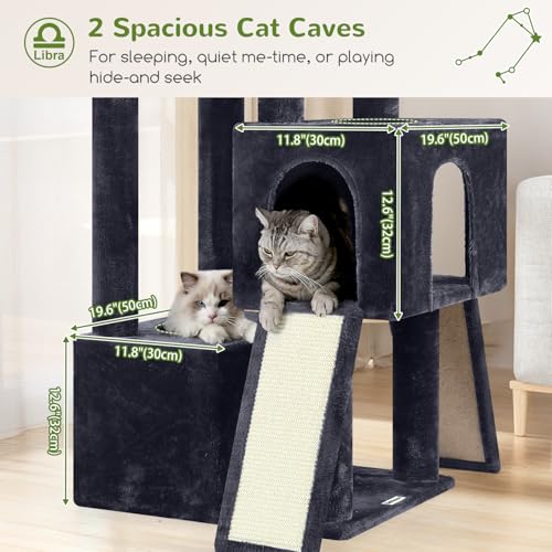 Image of Globlazer Heavy Duty Cat Tree 78 inch Sturdy Cat Tower for 20lbs Large Adult Cats, Symmetrical Aesthetic Big Cat Tree with Extra Large Platform, 2 Scratching Boards, Z78, Dark Grey