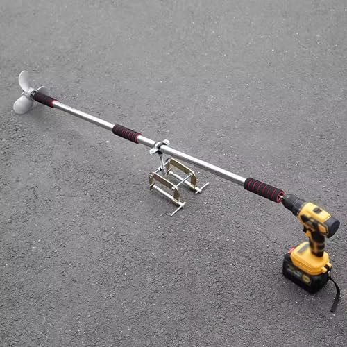 Handheld Electric Drill Powered Propeller Aluminum Alloy Propeller for Kayak Inflatable Boat Emergency Raft Trolling Motor Thruster Kit(With Clamp L-100cm(39 3/8))