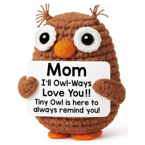 Funny Mothers Day Birthday Gifts for Mom from Daughter Son, Mother Day Present Handmade Emotional Positive Owl I Love You Gifts for Women Bonus Mom Stepmother Mommy Mama Mother in Law Wife Grandma