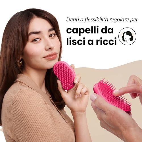 Tangle Teezer | The Original Detangling Hairbrush | Perfect for Wet & Dry Hair | Two-Tiered Teeth & Palm-Friendly Design | For Glossy, Frizz-Free Locks | Effervescenza Rosa - 3