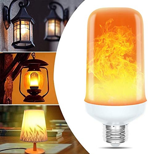 LEDERA LED Flame Light Bulbs, Realistic Flickering Flame Light Bulbs with Upside Down Effect, E26 Base Flame Effect Light Bulbs for Halloween Decorations/Hotel/Bar Party Decoration (2 Pack)